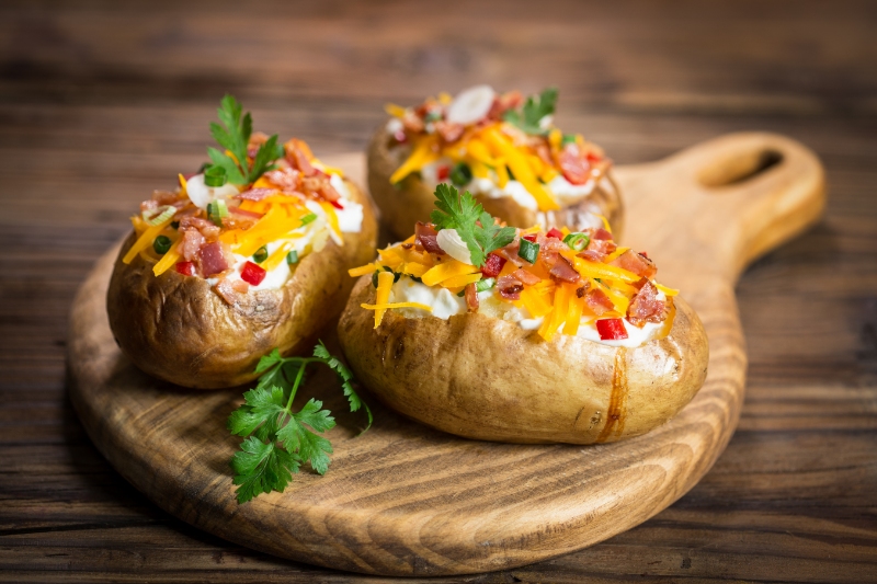 Baked Potatoes with Toppings
