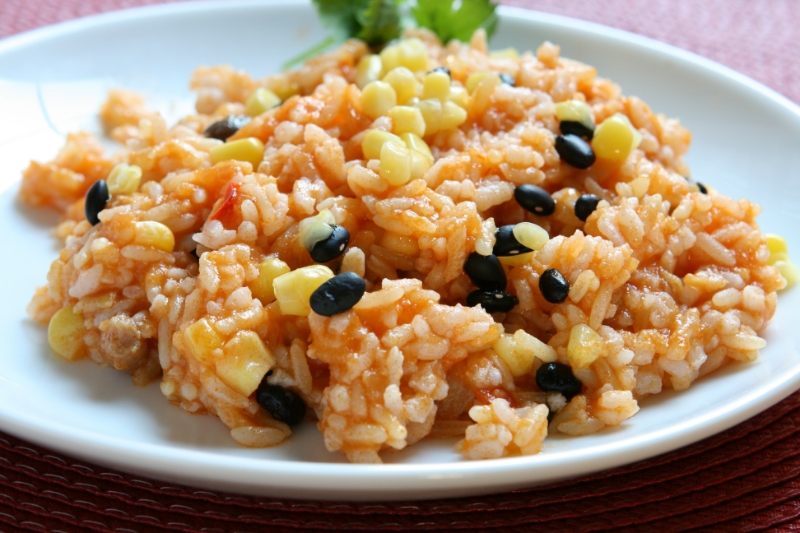 Serving of Spanish Rice and Beans