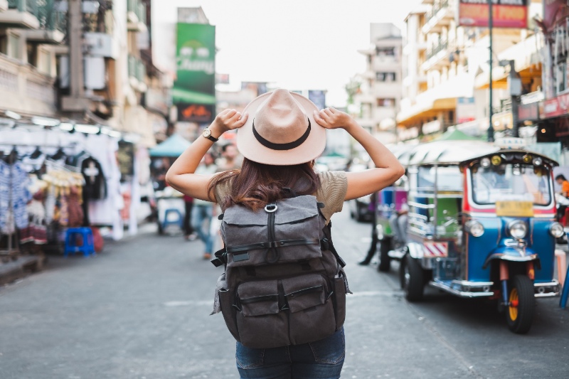 Woman traveler in Bangkok