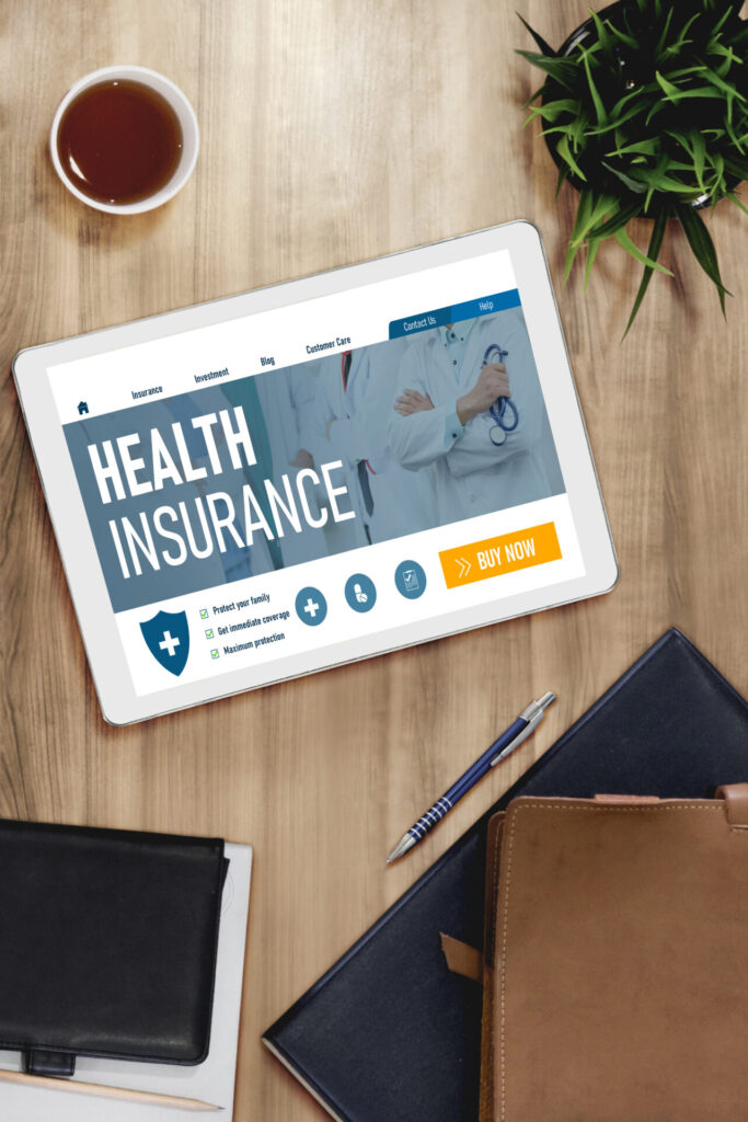 Modern health insurance website featuring a user-friendly registration system for easy form completion