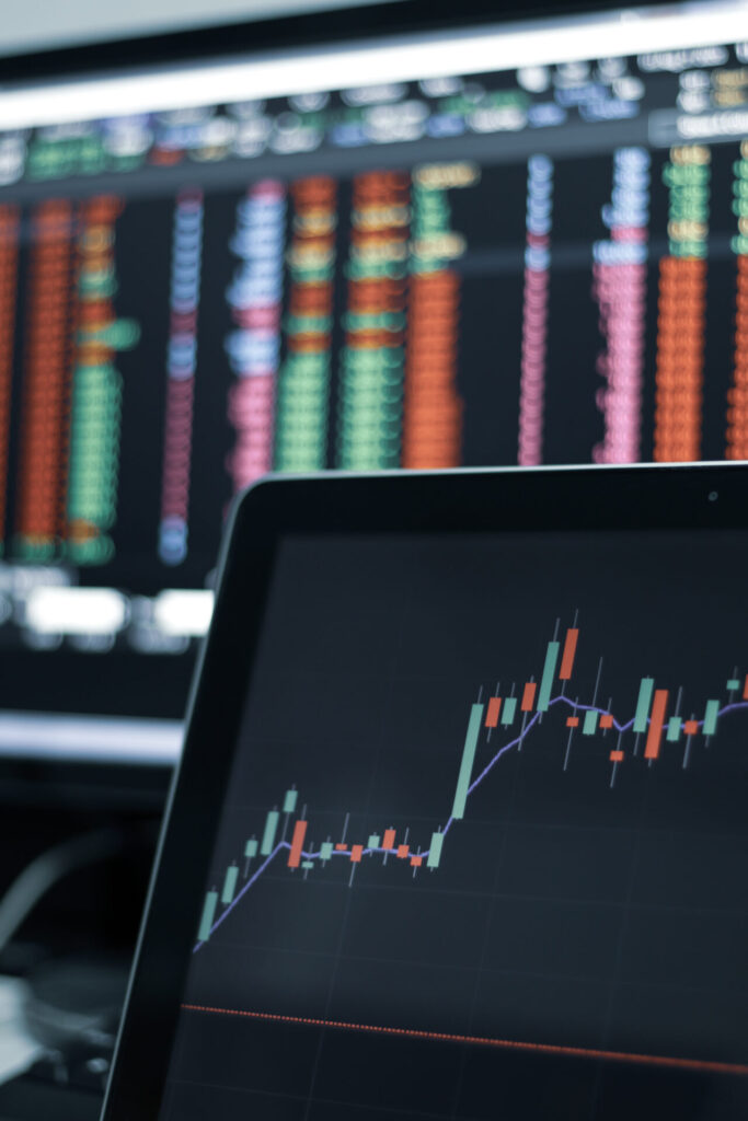 Stock market graph showing rising and falling trends, illustrating investment fluctuations over a specified period